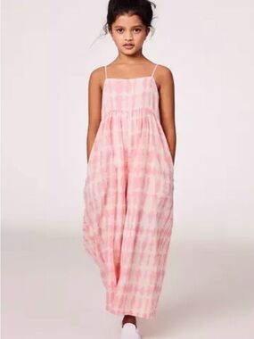 Janie and Jack Pink Tie-Dye Jumpsuit Romper